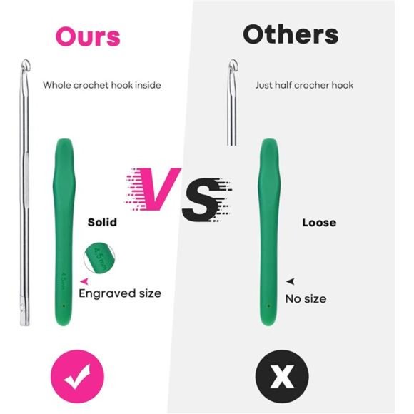 Crochet Hooks Set, RealPlus 12 Sizes Crochet Hooks Set for Arthritic Hands - Picture 2 of 7